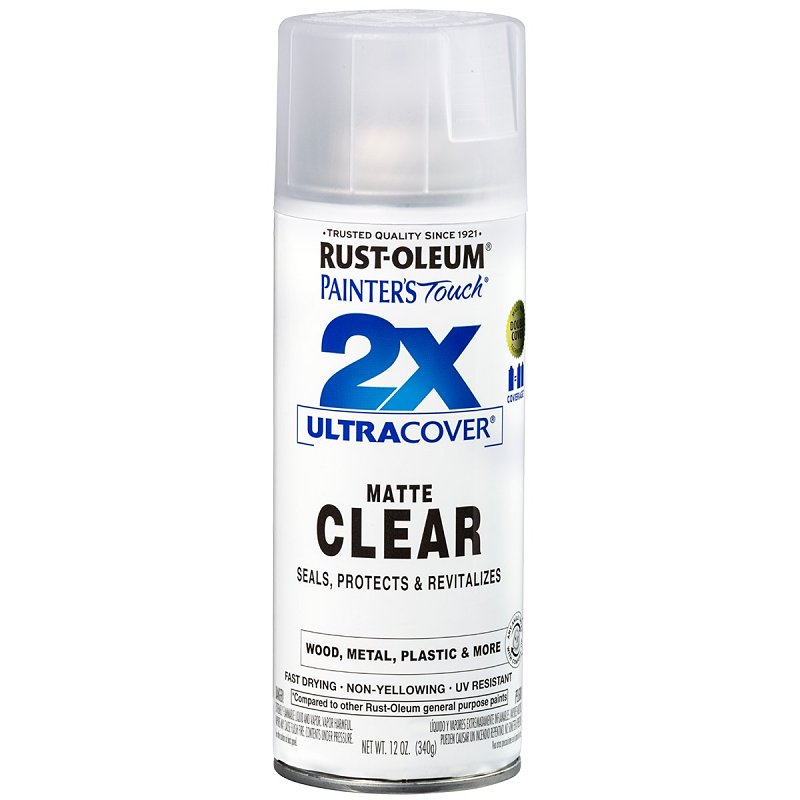 PAINT SPRAY 2X MATTE CLR 12OZ