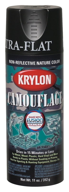 PAINT SPRAY CAMO FLAT BLK 12OZ