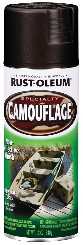 PAINT SPRAY CAMO FLAT BLK 12OZ