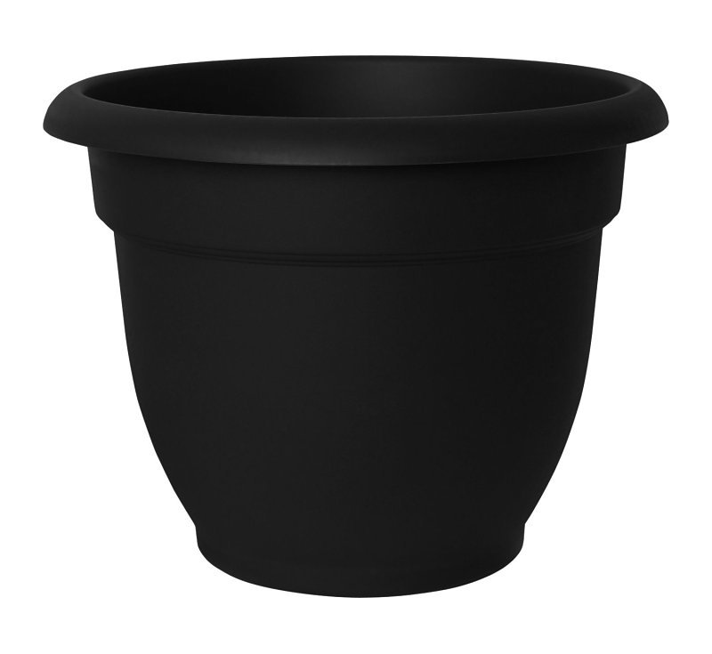 PLANTER ARIANA PLASTC BLK 12IN