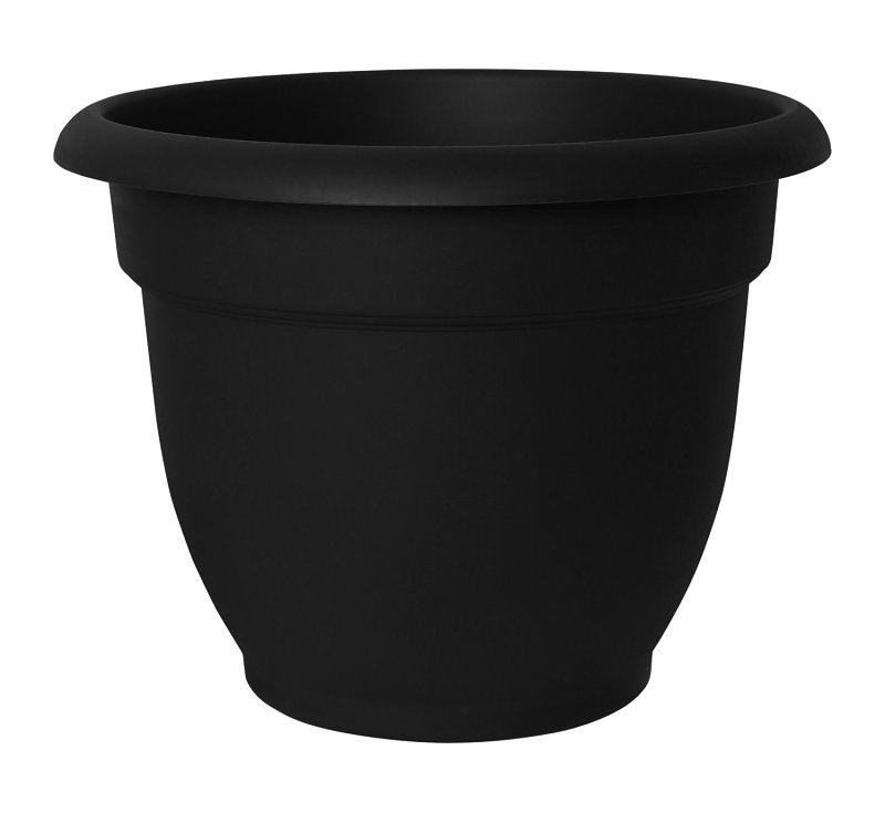 PLANTER ARIANA PLASTC BLK 16IN