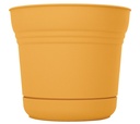 PLANTER W/SAUCER EARTH YEL 7IN
