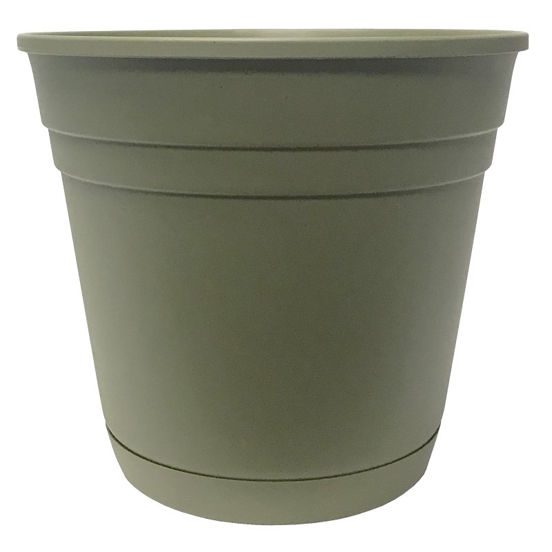 PLANTER/SAUCER GREEN 8IN      