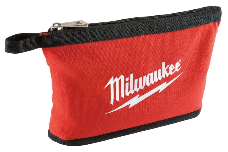 POUCH ZIPPER RED/BLACK 12.5IN 