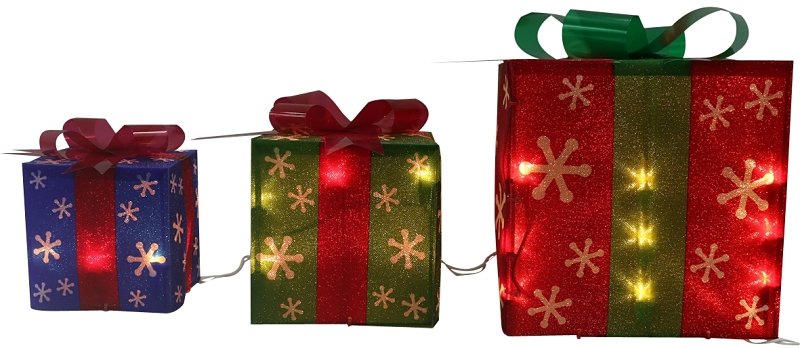 PRELIT SNOWFLAKE GFTBX 3/6/9IN