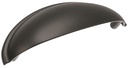 PULL CUP CABINET FLT BLACK 3IN