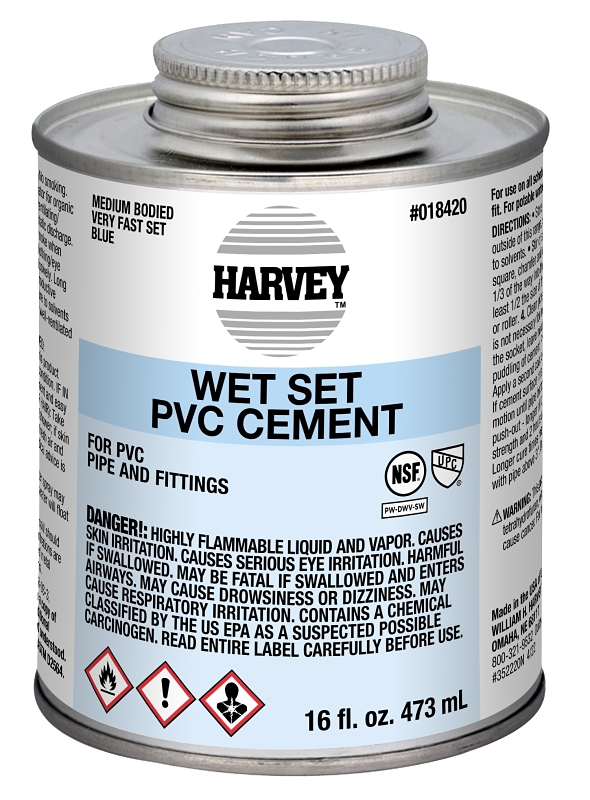 PVC CEMENT WET SET BLUE 16OZ  