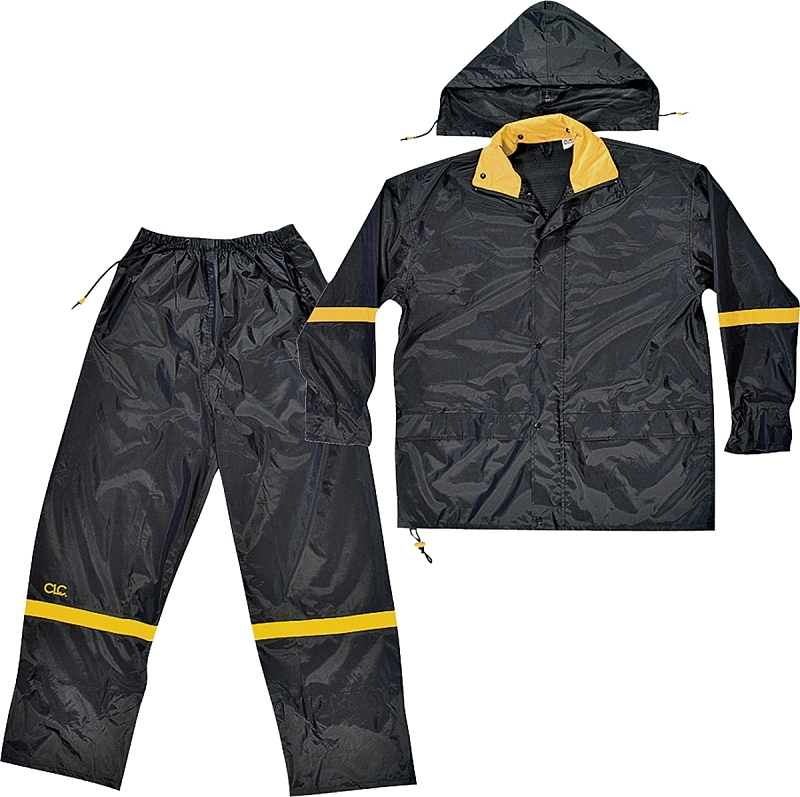 RAINSUIT NYLON/PVC BLK 3PC 2XL