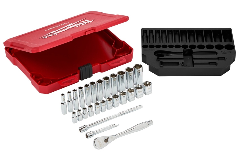 RATCHET-SOCKET SET MET 1/4IN  