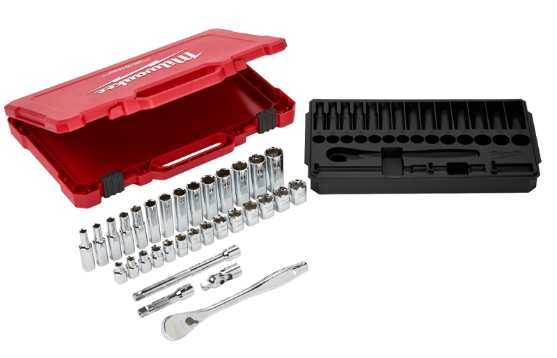 RATCHET-SOCKET SET MET 3/8IN  