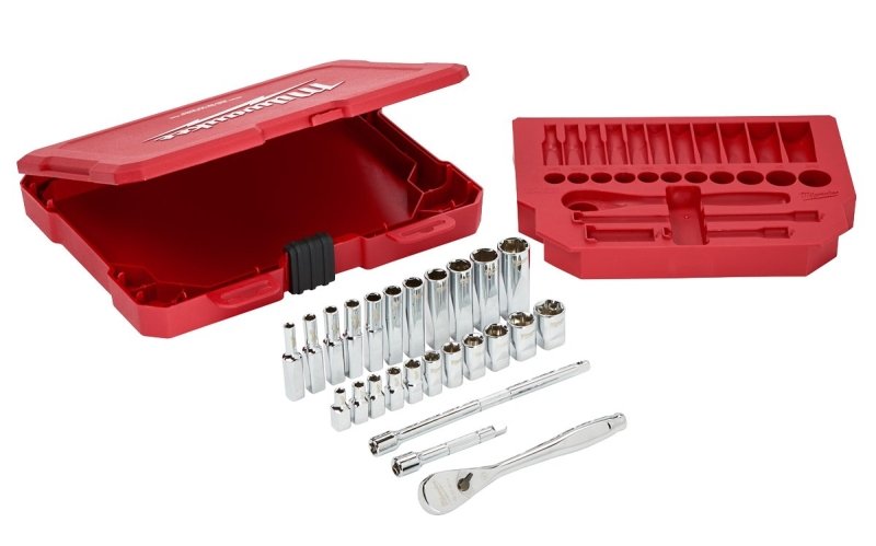 RATCHET-SOCKET SET SAE 1/4IN  