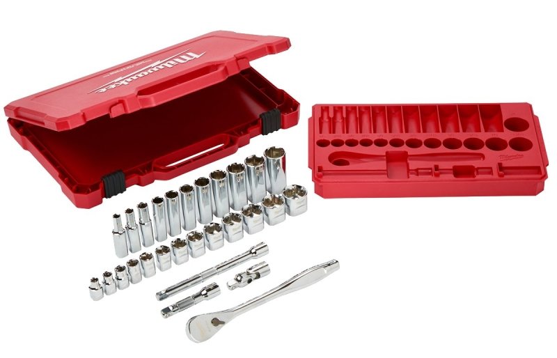RATCHET-SOCKET SET SAE 3/8IN  