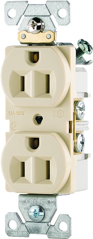 RECEPTACLE DPLX HD 3WR 15A IVR