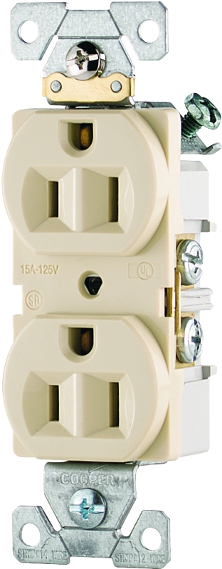 RECEPTACLE DPLX HD 3WR 15A IVR