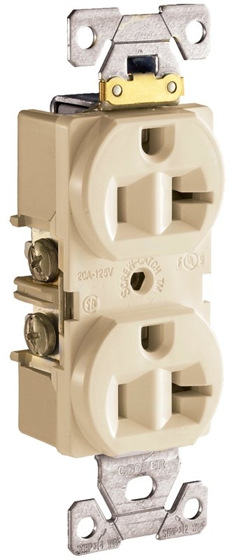 RECEPTACLE DPLX IVORY 20A/125V