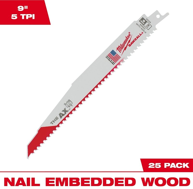 RECIP BLADE WOOD 5TPI 9IN     