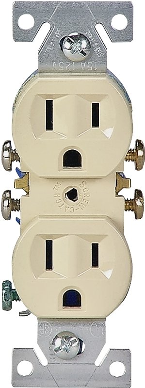 RECPT DUPLEX STD 3 WIRE 15A IV