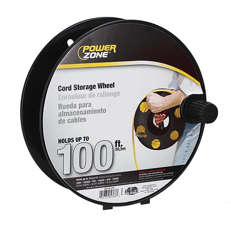 REEL CORD STORAGE PLASTIC BLK 