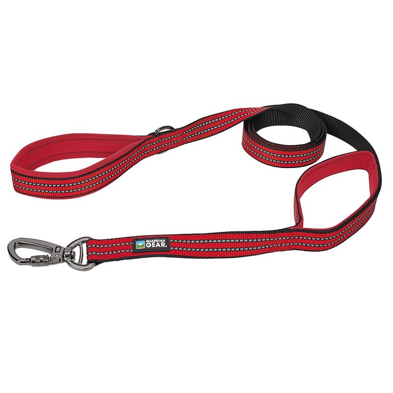 REFLEC DBL-HNDL LEASH RED 6FT 