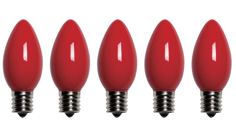 REPL BULB FIL RETRO OPQ C9 RED