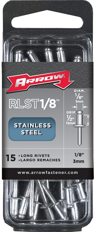 RIVET POP STL LNG 15PK 1/8IN  