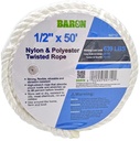 ROPE NYLON TWST WHT 1/2INX50FT
