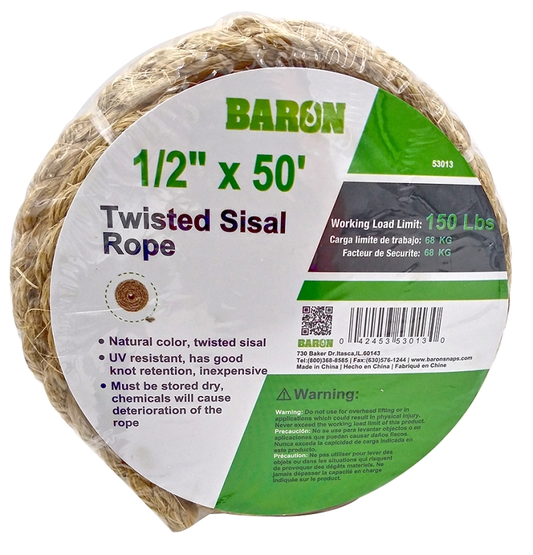 ROPE SISAL 1/2IN X 50FT       