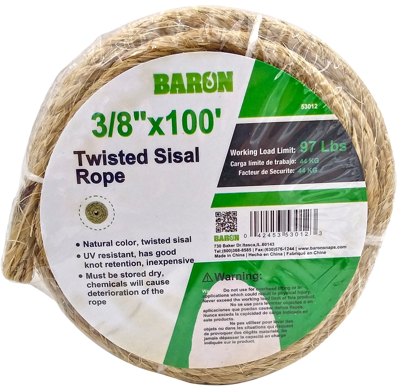 ROPE SISAL 3/8IN X 100FT      