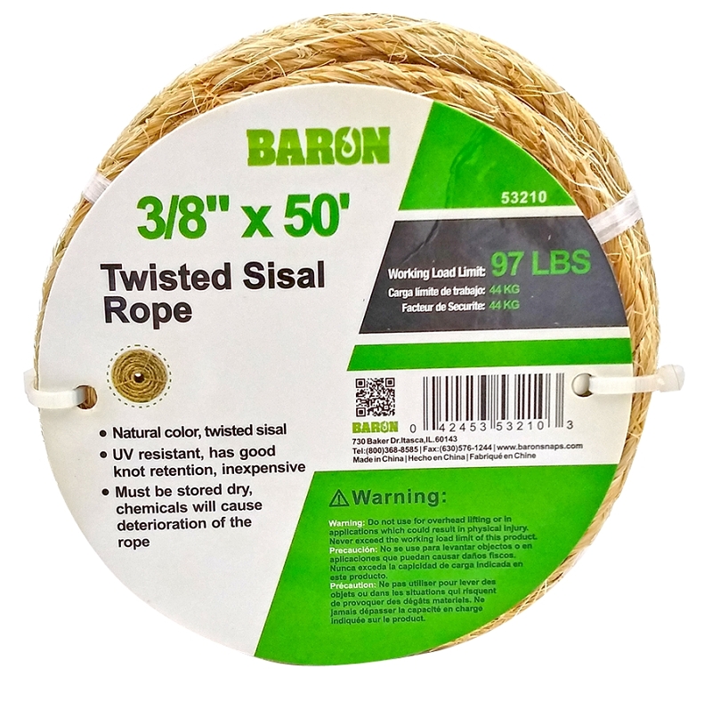 ROPE SISAL TWISTED 3/8INX50FT 