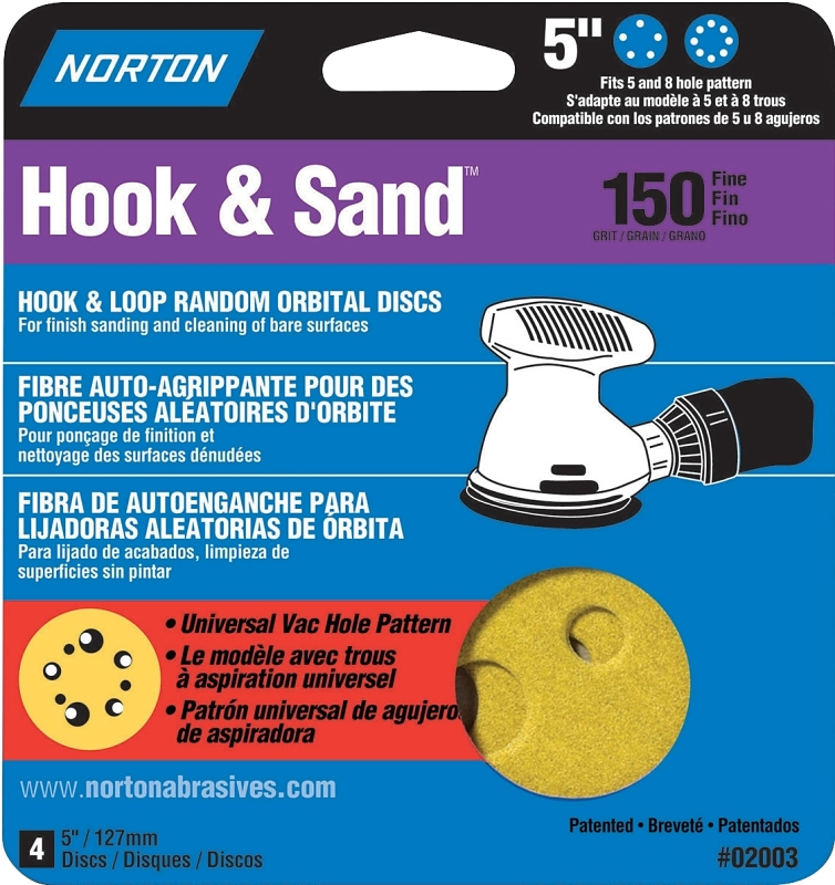 SANDING DISC H/L 5IN 150GRIT  