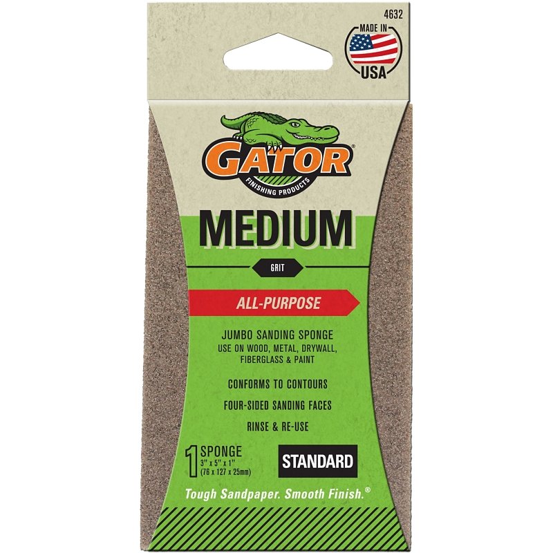 SANDING SPONGE 3X5X1IN MEDIUM 