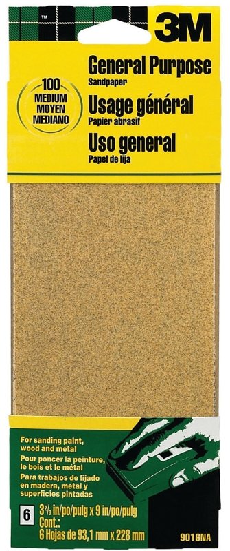 SANDPAPER AL OX 3-2/3X9IN MED 