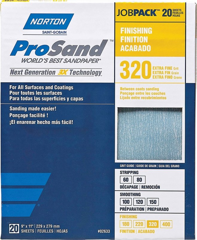 SANDPAPER AL OXD 320GRT 9X11IN