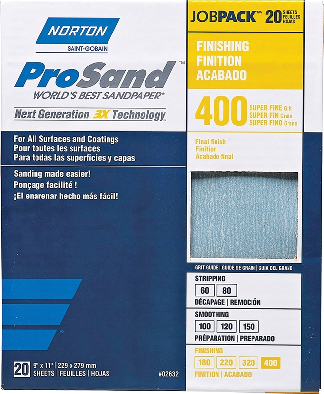 SANDPAPER AL OXD 400GRT 9X11IN