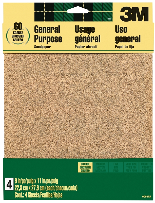 SANDPAPER AL OXIDE 9X11IN CRS 