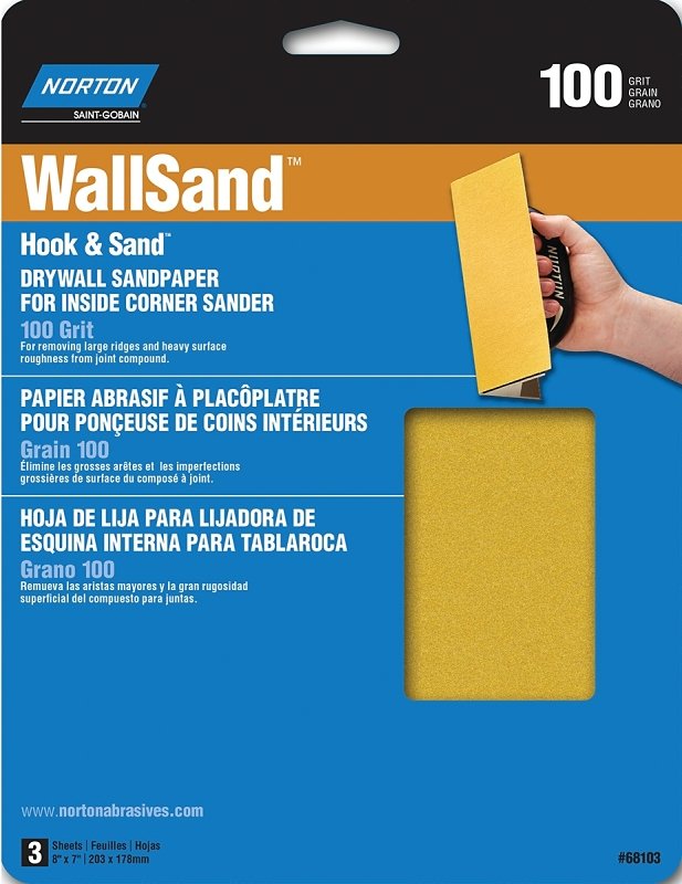 SANDPAPER DRYWL CRN H/L 100GRT