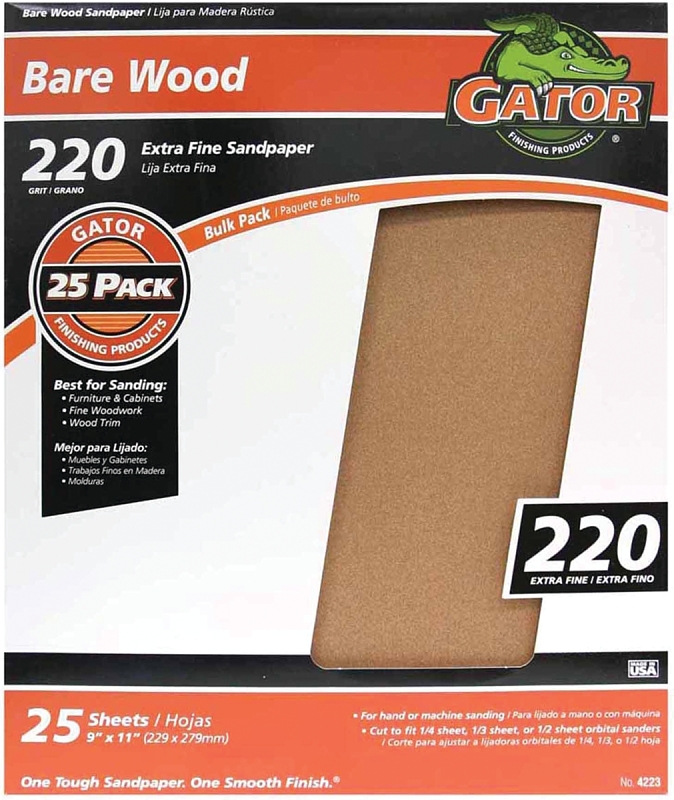SANDPAPER GRNT 9X11IN 220GRIT 