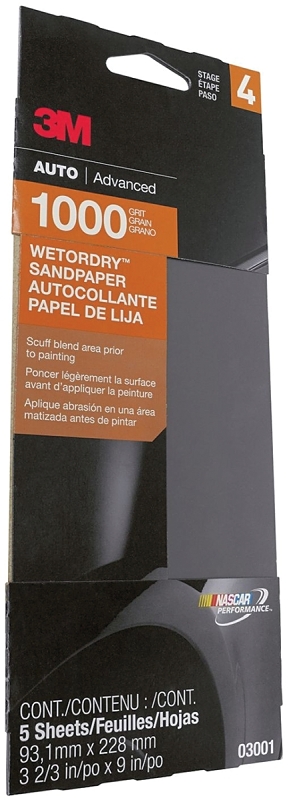 SANDPAPER W/D 1000G 3-2/3X9IN 