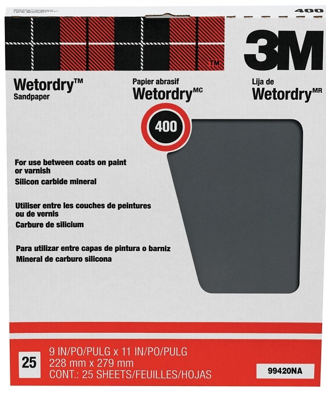 SANDPAPER WET/DRY 9X11IN 400A 