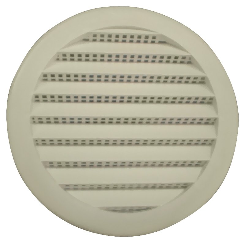 [6246771] SCREEN LOUVER 4IN WHT RND PLS 