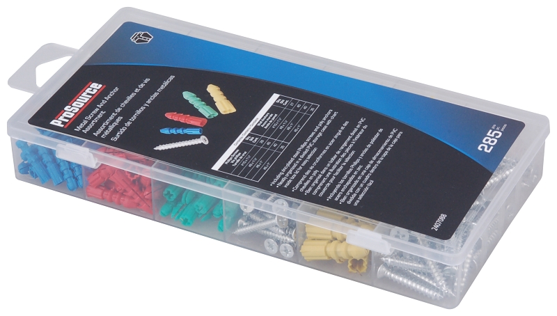 SCREW ANCHOR/METAL ASST 285PC 