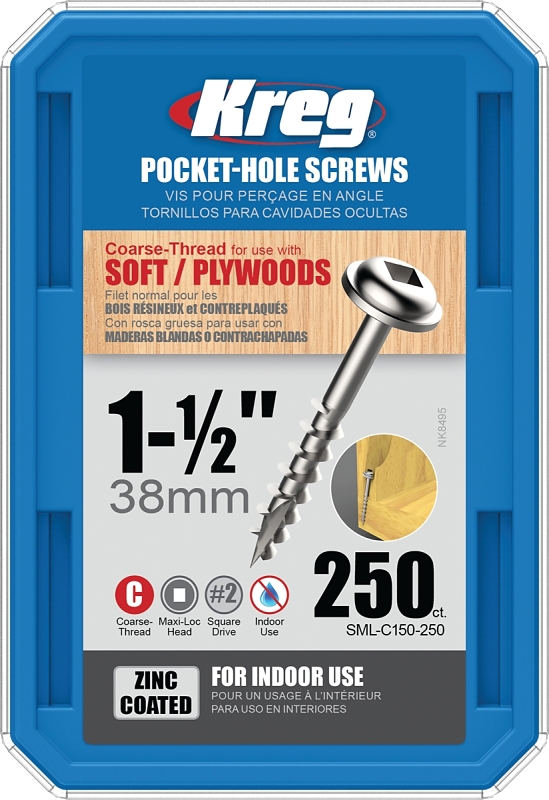 SCREW NO8 COARSE 1-1/2 250CT  