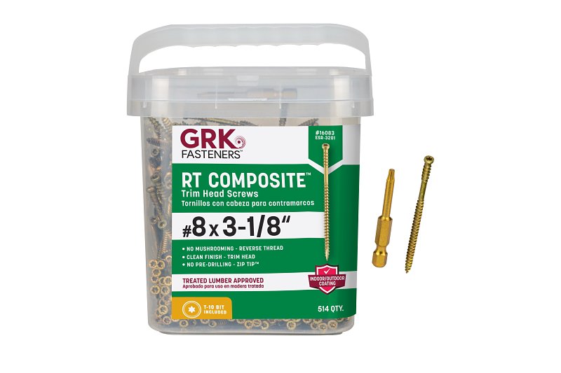 SCREW RT CMPST TRIM 8X3-1/8IN 