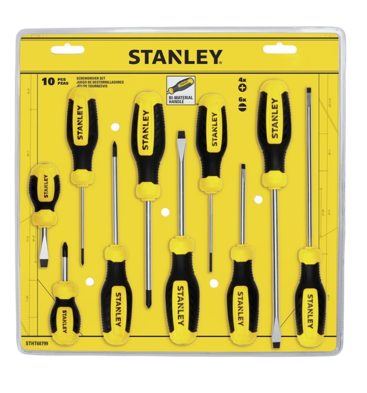 SCREWDRIVER SET FLUTD NICK10PC