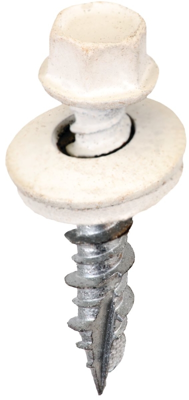 SCRW MTL BLDG M-W WHITE 9X1   