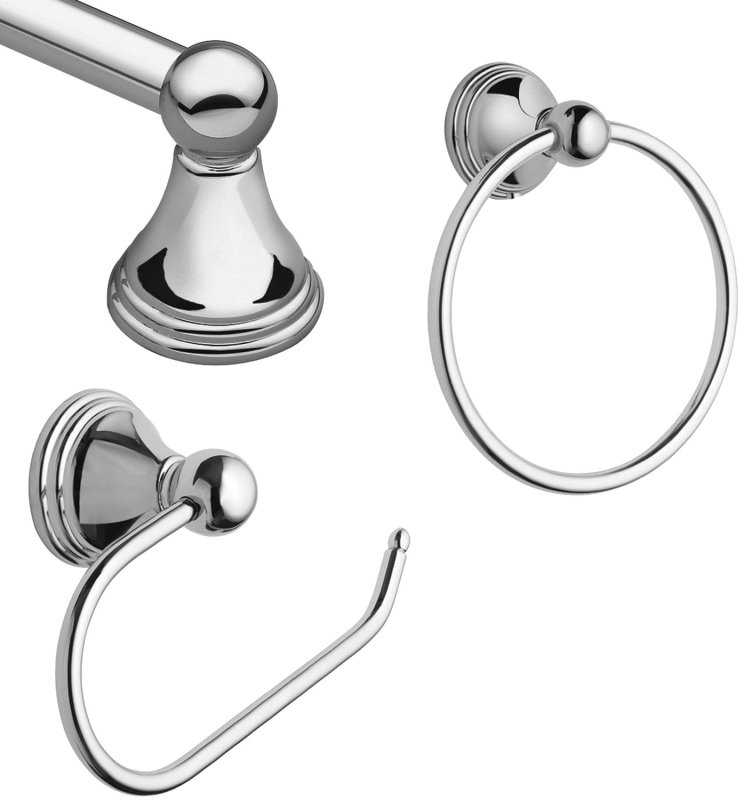 SET BATH UNIV 3PC CHRM W/HDWR 