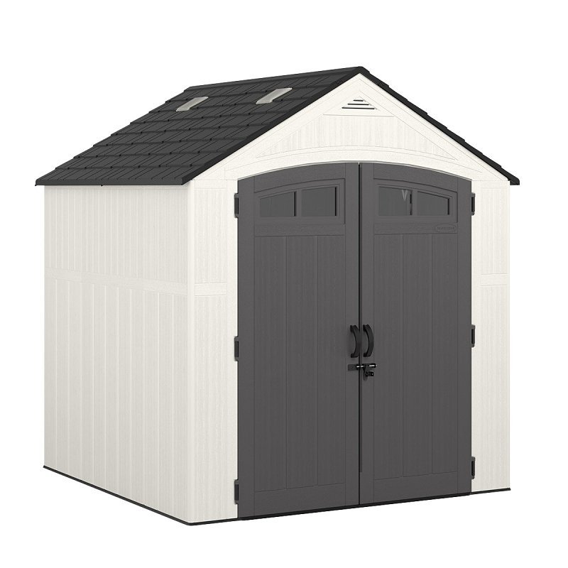 [3305695] SHED STORAGE WHITE/BLACK 7X7FT