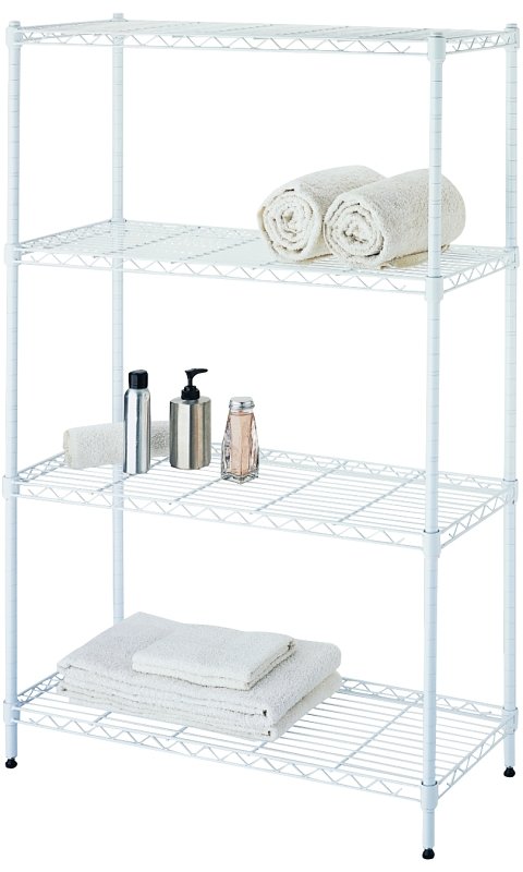 SHELF 4-TIER ADJUSTABLE WHITE 