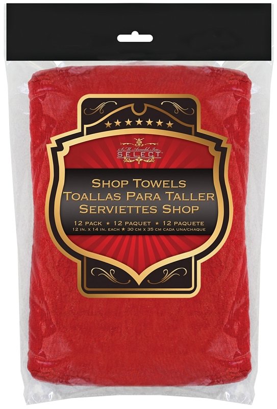 SHOP TOWEL RED WOVEN 12PK     