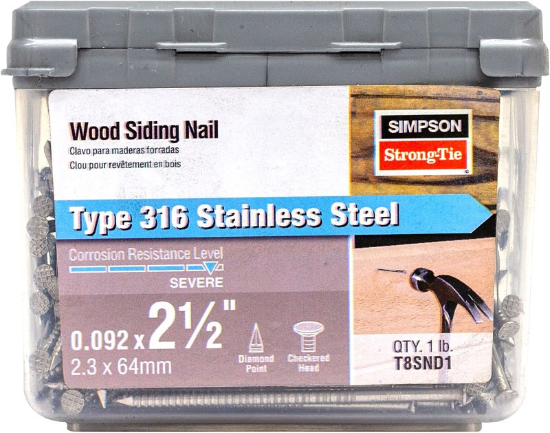 SIDING NAIL SS 13GA 8DX2-1/2IN